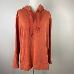 Rachel Hollis Womens Burnt Orange Fleece Side Zip Hoodie Sweatshirt Size M